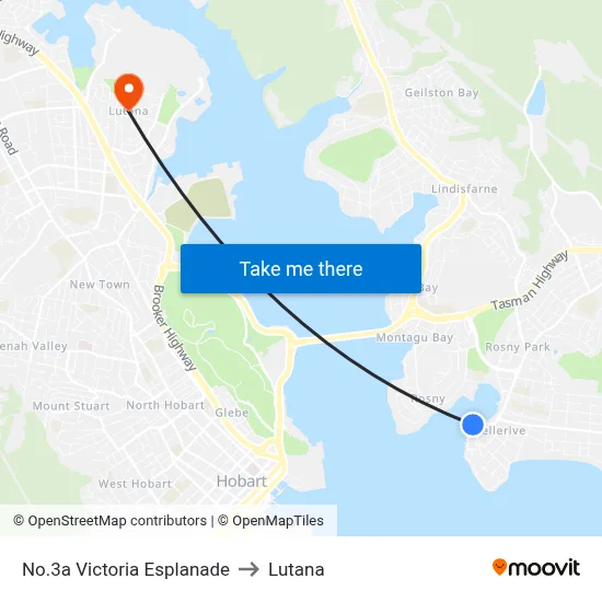 No.3a Victoria Esplanade to Lutana map