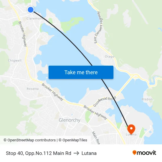 Stop 40, Opp.No.112 Main Rd to Lutana map