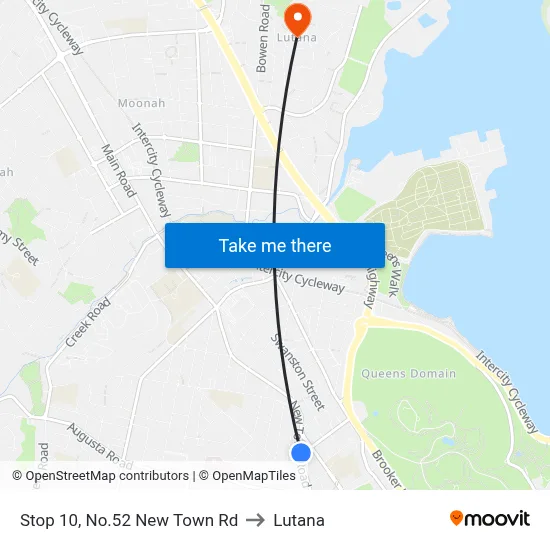 Stop 10, No.52 New Town Rd to Lutana map