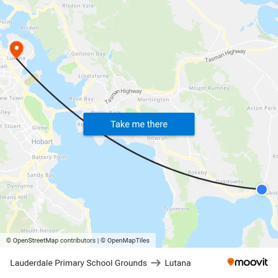 Lauderdale Primary School Grounds to Lutana map