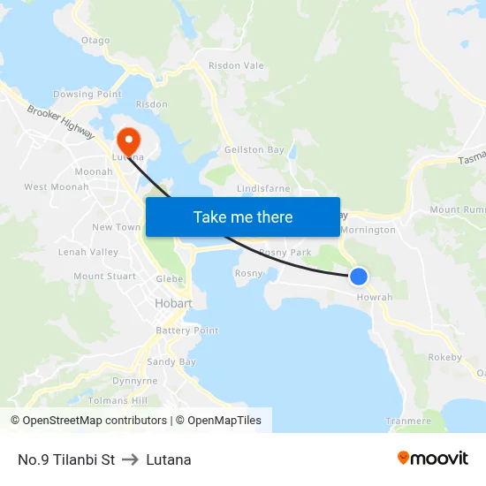No.9 Tilanbi St to Lutana map