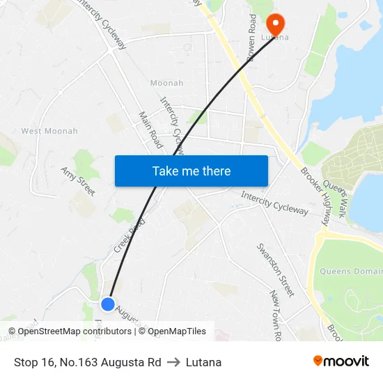 Stop 16, No.163 Augusta Rd to Lutana map