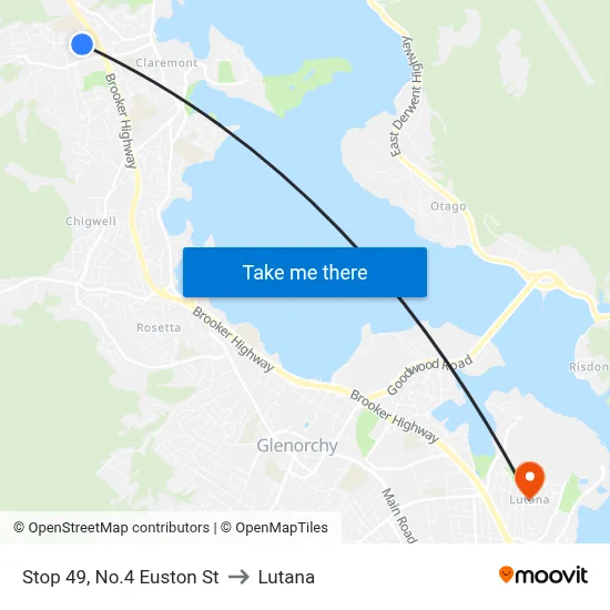 Stop 49, No.4 Euston St to Lutana map