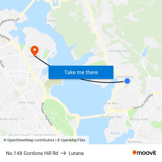 No.148 Gordons Hill Rd to Lutana map