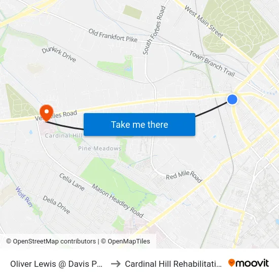 Oliver Lewis @ Davis Park Inbound to Cardinal Hill Rehabilitation Hospital map