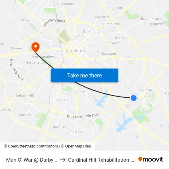 Man O' War @ Darby Creek to Cardinal Hill Rehabilitation Hospital map