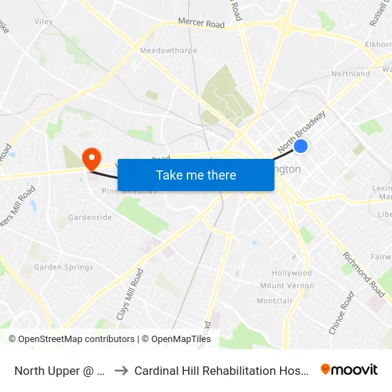 North Upper @ 4th to Cardinal Hill Rehabilitation Hospital map