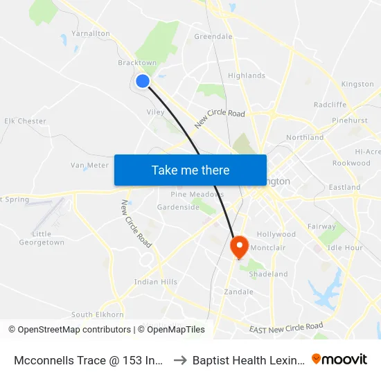 Mcconnells Trace @ 153 Inbound to Baptist Health Lexington map