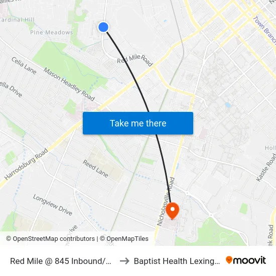 Red Mile @ 845 Inbound/Ccw to Baptist Health Lexington map