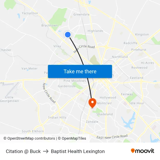Citation @ Buck to Baptist Health Lexington map