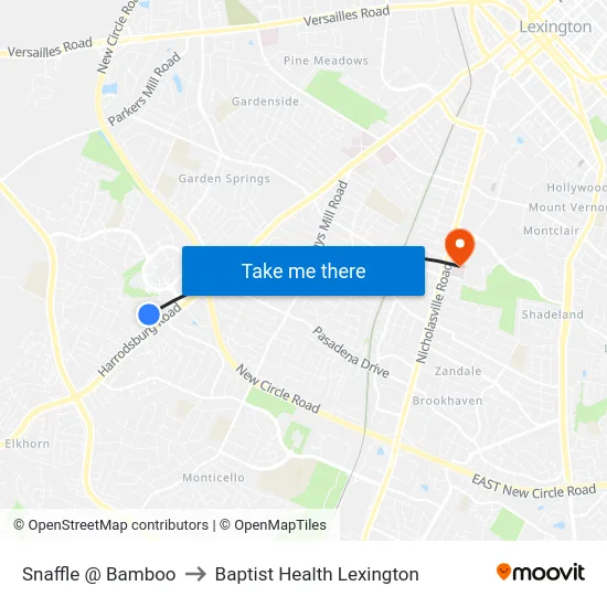 Snaffle @ Bamboo to Baptist Health Lexington map