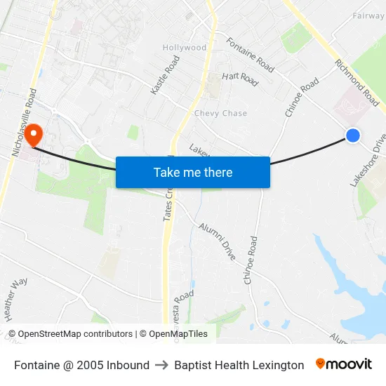 Fontaine @ 2005 Inbound to Baptist Health Lexington map