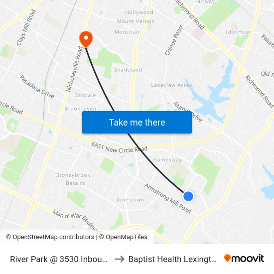 River Park @ 3530 Inbound to Baptist Health Lexington map