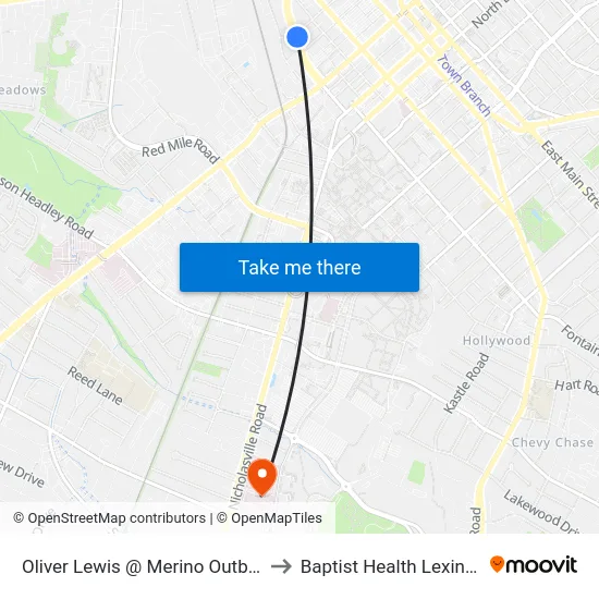 Oliver Lewis @ Merino Outbound to Baptist Health Lexington map