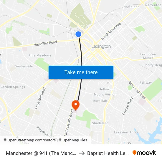 Manchester @ 941 (The Manchester) Ob to Baptist Health Lexington map
