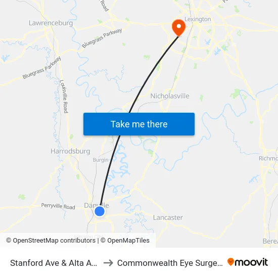 Stanford Ave & Alta Ave to Commonwealth Eye Surgery map