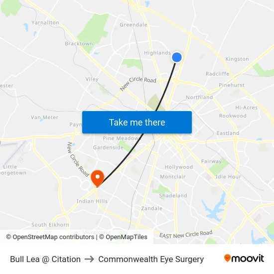 Bull Lea @ Citation to Commonwealth Eye Surgery map