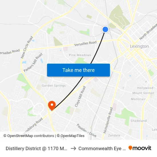 Distillery District @ 1170 Manchester to Commonwealth Eye Surgery map