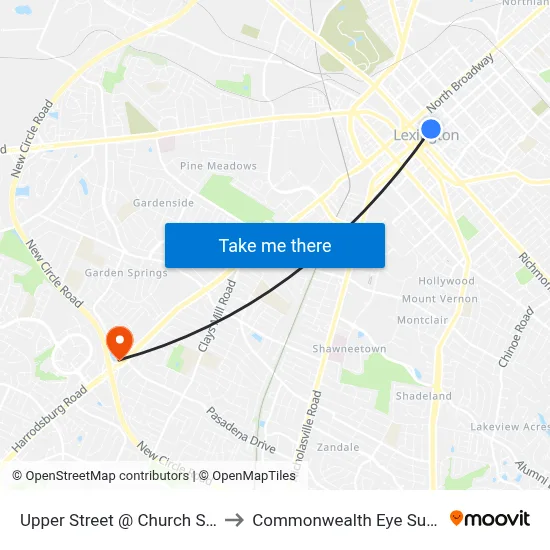 Upper Street @ Church Street to Commonwealth Eye Surgery map