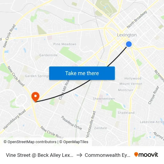 Vine Street @ Beck Alley Lexride/Uk Fb O to Commonwealth Eye Surgery map