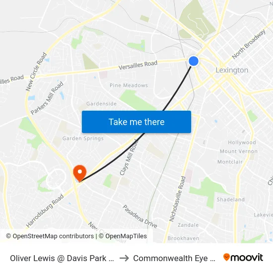 Oliver Lewis @ Davis Park Inbound to Commonwealth Eye Surgery map