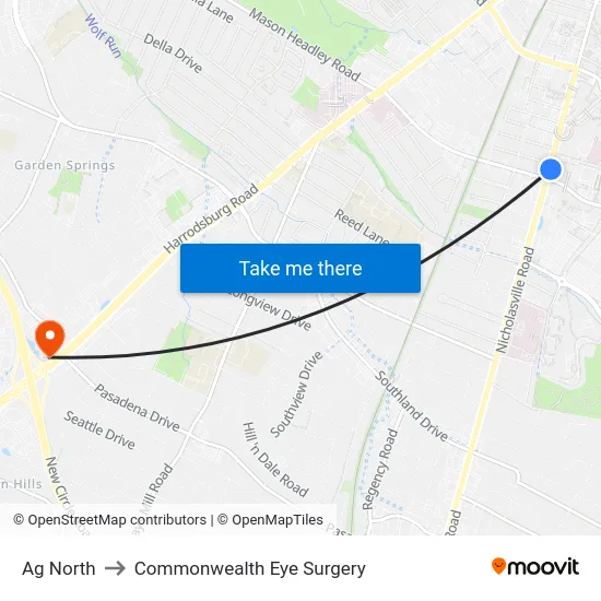 Ag North to Commonwealth Eye Surgery map