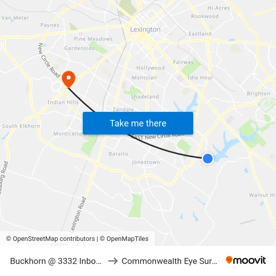 Buckhorn @ 3332 Inbound to Commonwealth Eye Surgery map