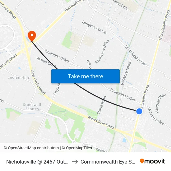Nicholasville @ 2467 Outbound to Commonwealth Eye Surgery map