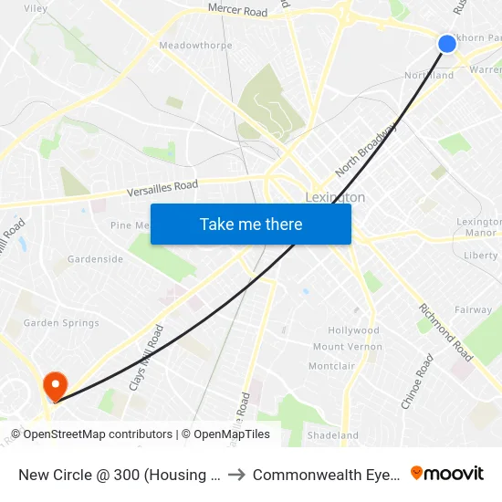 New Circle @ 300 (Housing Authority) to Commonwealth Eye Surgery map