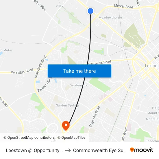 Leestown @ Opportunity Way to Commonwealth Eye Surgery map