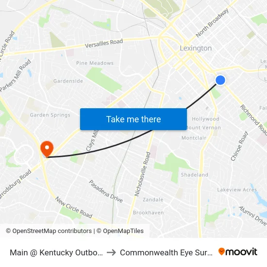 Main @ Kentucky Outbound to Commonwealth Eye Surgery map