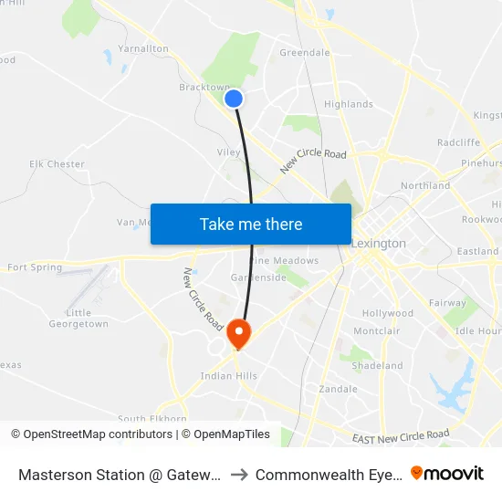 Masterson Station @ Gateway Inbound to Commonwealth Eye Surgery map