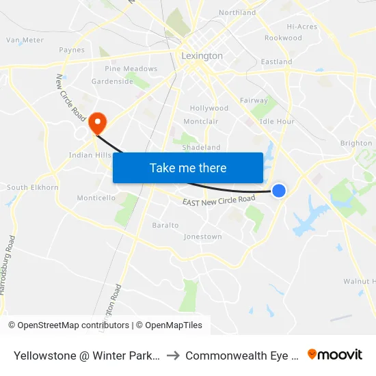 Yellowstone @ Winter Park Inbound to Commonwealth Eye Surgery map