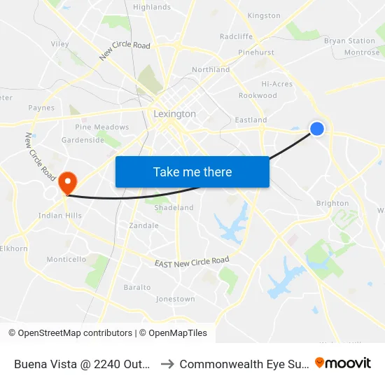 Buena Vista @ 2240 Outbound to Commonwealth Eye Surgery map