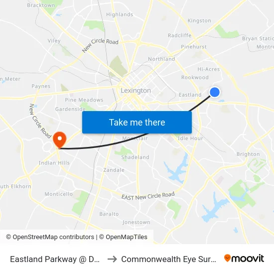 Eastland Parkway @ Dalna to Commonwealth Eye Surgery map