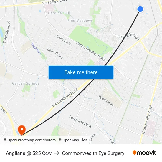 Angliana @ 525 Ccw to Commonwealth Eye Surgery map