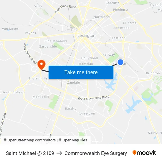 Saint Michael @ 2109 to Commonwealth Eye Surgery map