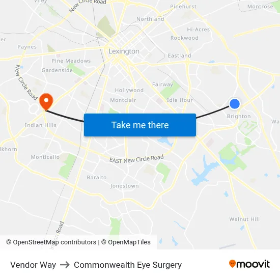 Vendor Way to Commonwealth Eye Surgery map