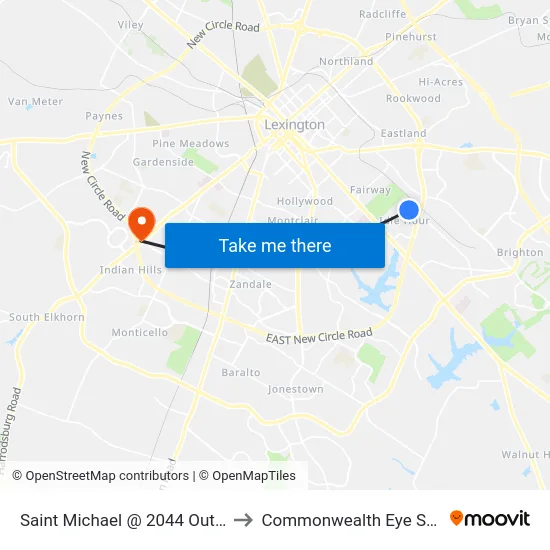 Saint Michael @ 2044 Outbound to Commonwealth Eye Surgery map