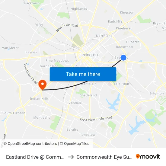 Eastland Drive @ Commercial to Commonwealth Eye Surgery map