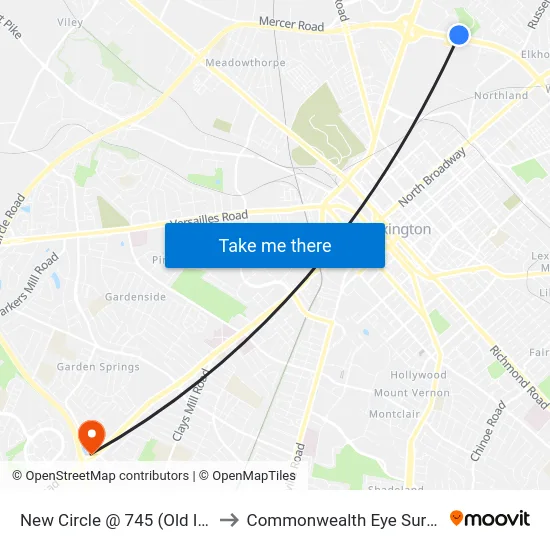 New Circle @ 745 (Old Ibm) to Commonwealth Eye Surgery map