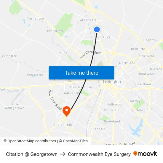 Citation @ Georgetown to Commonwealth Eye Surgery map