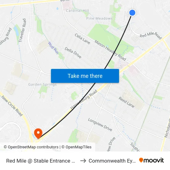 Red Mile @ Stable Entrance Outbound/Cw to Commonwealth Eye Surgery map