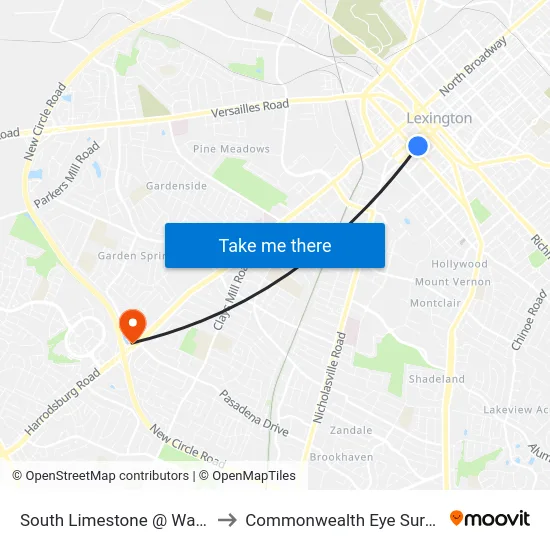 South Limestone @ Warren to Commonwealth Eye Surgery map