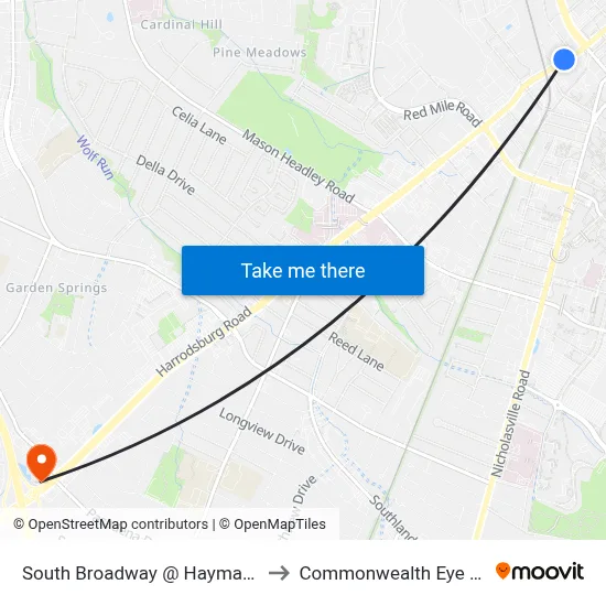 South Broadway @ Hayman Avenue to Commonwealth Eye Surgery map