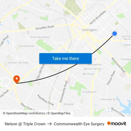 Nelson @ Triple Crown to Commonwealth Eye Surgery map