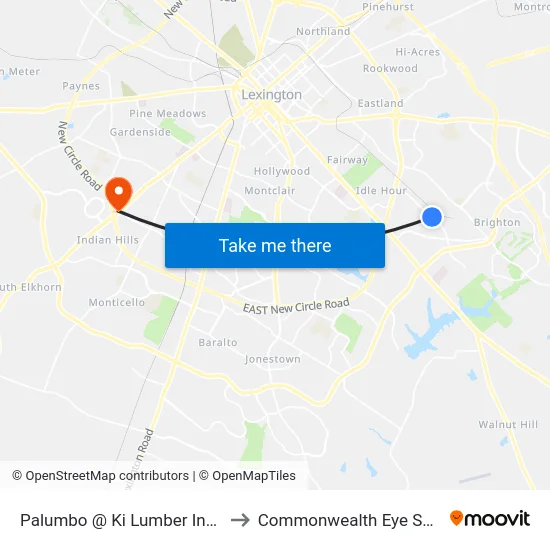 Palumbo @ Ki Lumber Inbound to Commonwealth Eye Surgery map