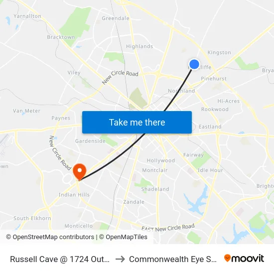 Russell Cave @ 1724 Outbound to Commonwealth Eye Surgery map