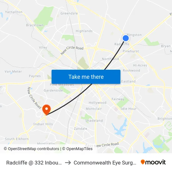 Radcliffe @ 332 Inbound to Commonwealth Eye Surgery map