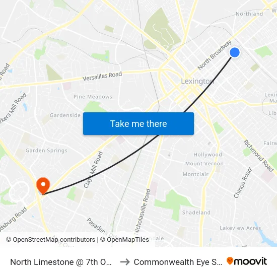 North Limestone @ 7th Outbound to Commonwealth Eye Surgery map